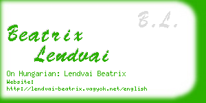 beatrix lendvai business card